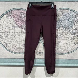 90 Degree by Reflex Plum Colored Yoga Pants with Pockets